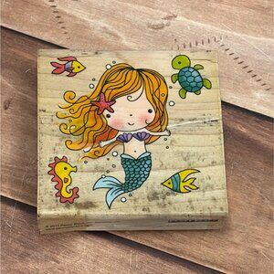2011 PENNY BLACK 4186K MIMI THE MERMAID WOOD MOUNTED RUBBER STAMP TURTLE FISH